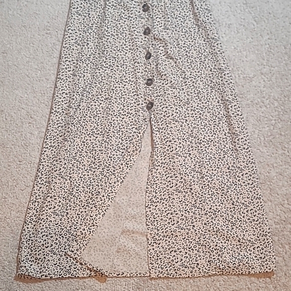 JAPNA Leopard Print Button Down Midi Summer Dress with front Slit, Womens XS - Picture 8 of 16